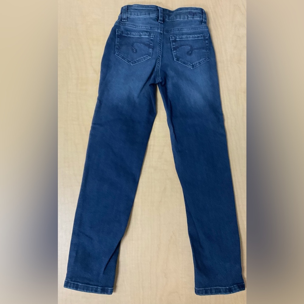 New Justice Girlfriend Denim Jeans Dark Fade size 8 slim never worn - Picture 2 of 2
